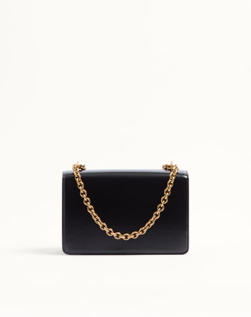 Valentino Garavani - Valentino Garavani Vain Shoulder Bag In Shiny Calfskin - Black - Woman - Shoulder Bags